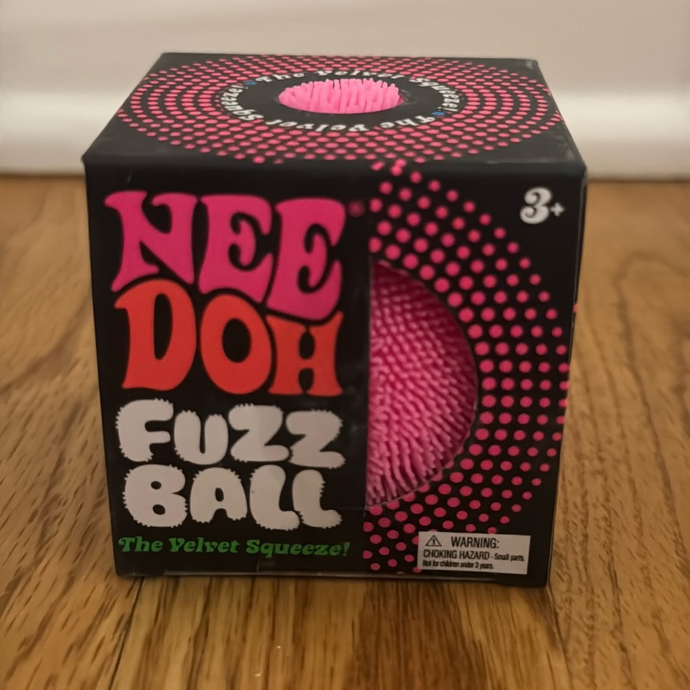 NeeDoh Fuzz Ball - Pink The Velvet Squeeze New